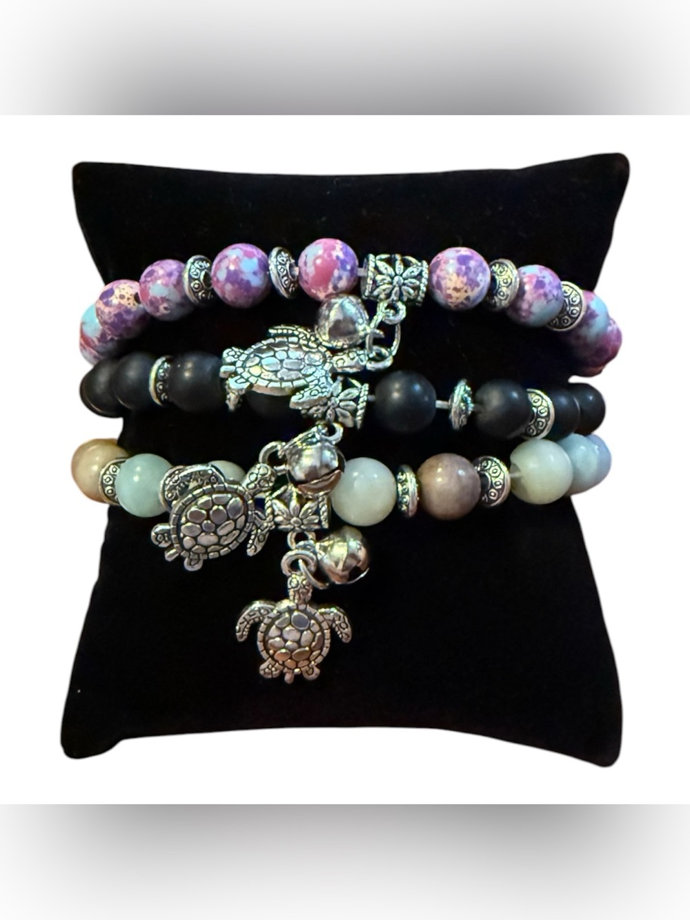 Turtle Charm Beaded Stretch Bracelets - Choose 1